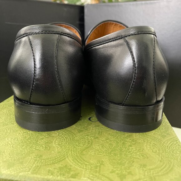 GUCCI Men's Chain Calf Black Leather Loafer, 739774, Gucci 11 - Picture 9 of 16